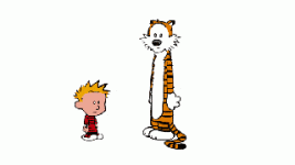 Calvin and Hobbes dancing.gif