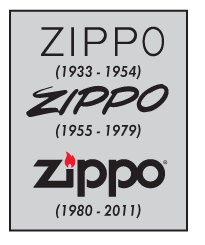 Zippo Historic Logos during 1933-1954, 1954-1979 and 1980-2011