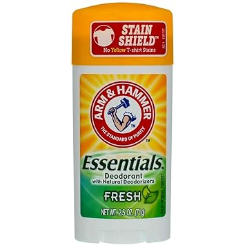 Amazon.com : ARM & HAMMER Essentials Natural Deodorant Fresh, 2.50 Oz :  Deodorant Underarm Spray : Beauty & Personal Care